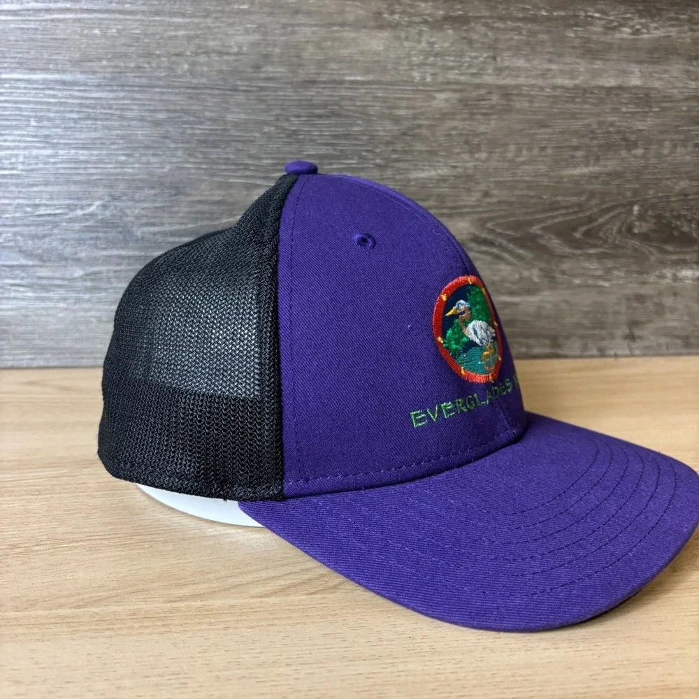 Everglades Isle Hat Cap Snap Back Purple Black Adjustable Mens